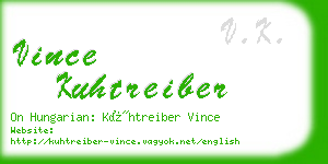 vince kuhtreiber business card